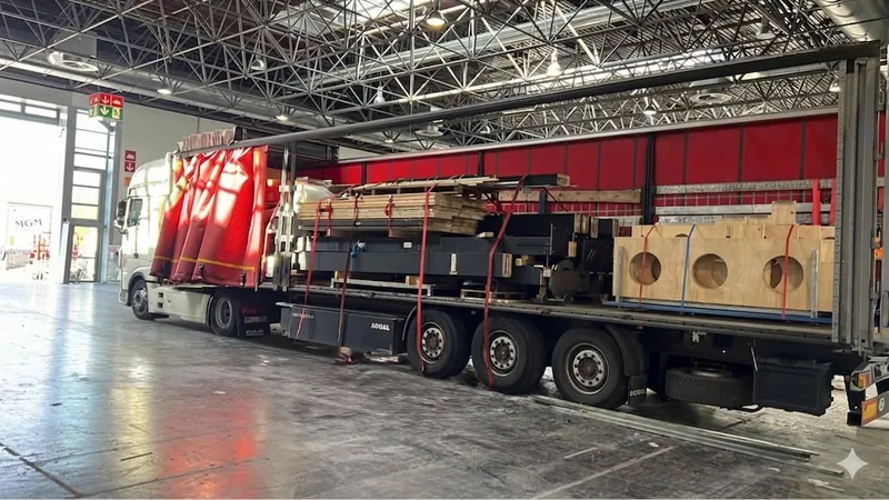 Verladung für den Transport zur Baustelle