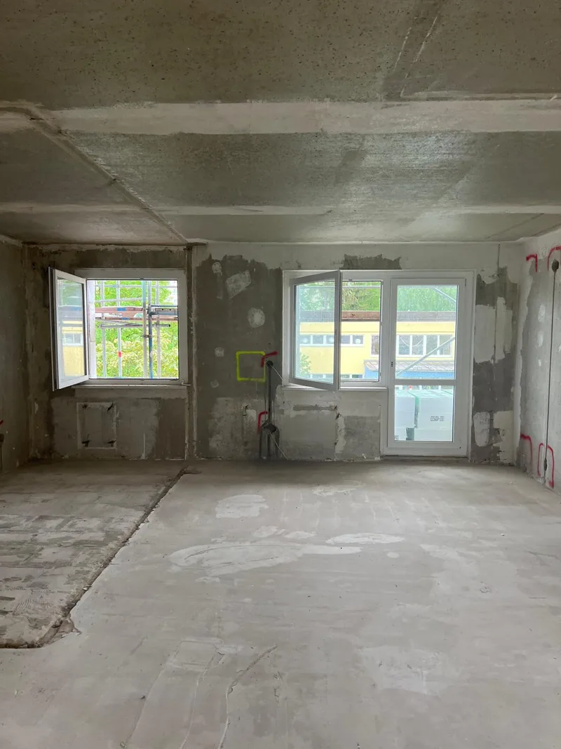 Zwei Zimmer im Rohbau